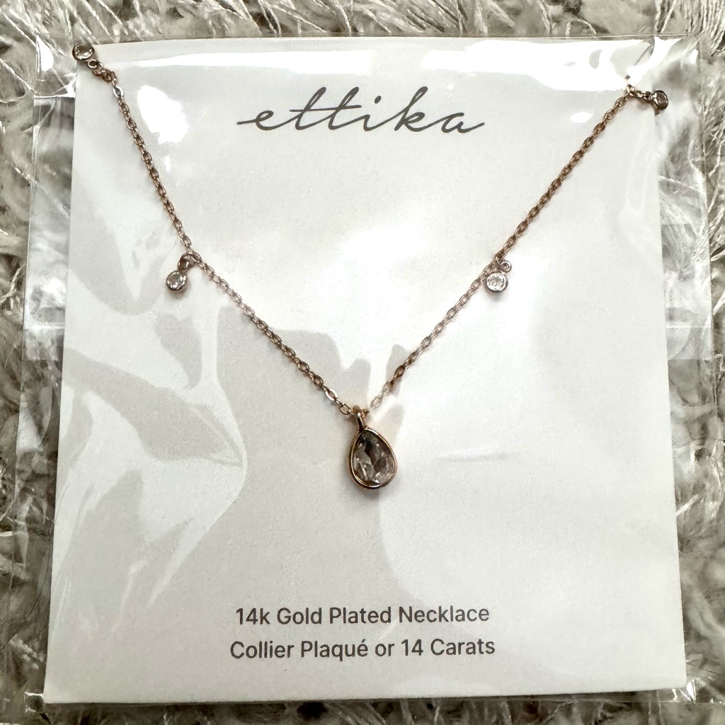 Dripping In Crystals Drop Necklace 40$